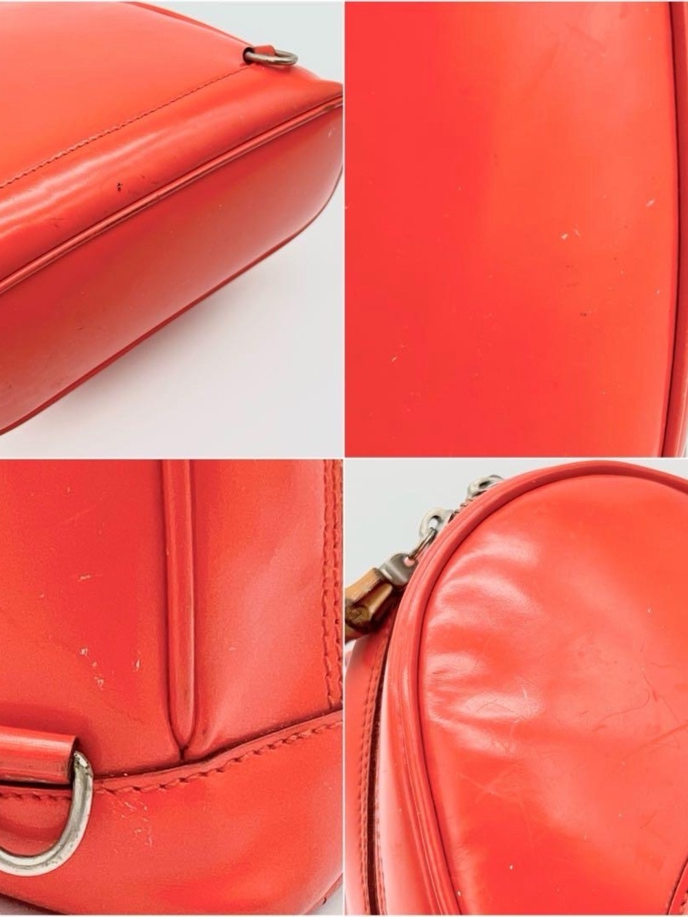 GUCCI Vintage Red Patent Leather Mini Bamboo Backpack | Made in Italy - Picture 7 of 11